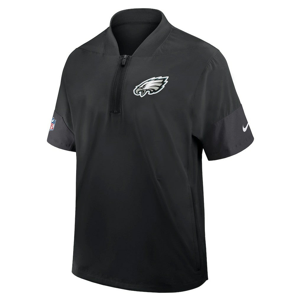 Philadelphia Eagles Sideline Short Sleeve Quarter-Zip Dri-FIT Coach Jacket - Black | Nike for sale