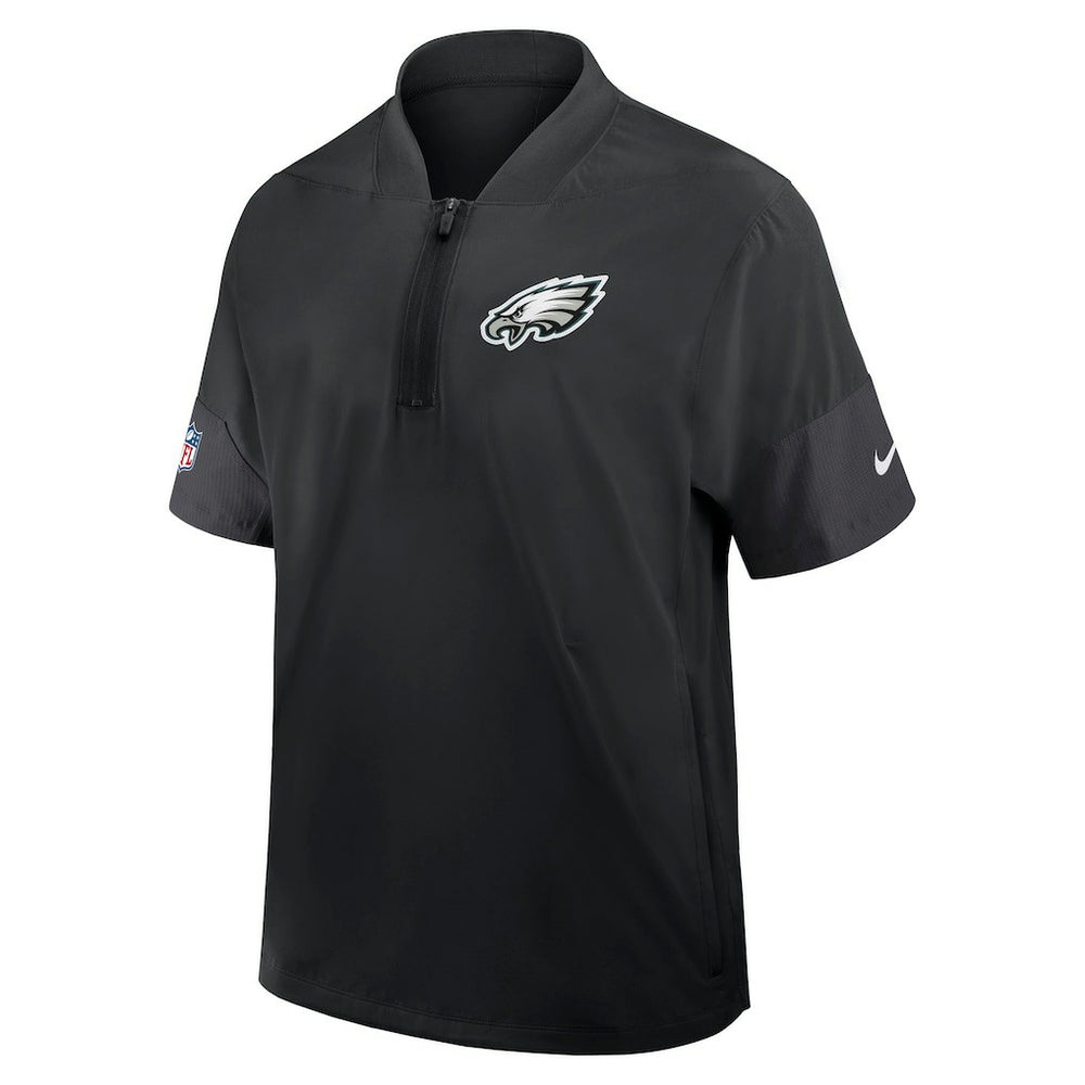 Philadelphia Eagles Sideline Short Sleeve Quarter-Zip Dri-FIT Coach Jacket - Black | Nike for sale