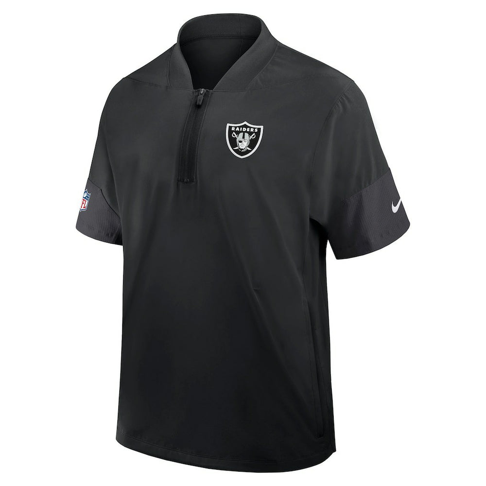 Las Vegas Raiders Sideline Short Sleeve Quarter-Zip Dri-FIT Coach Jacket - Black | Nike for sale
