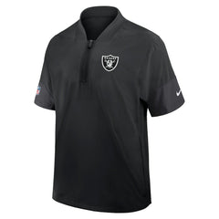 Las Vegas Raiders Sideline Short Sleeve Quarter-Zip Dri-FIT Coach Jacket - Black | Nike for sale