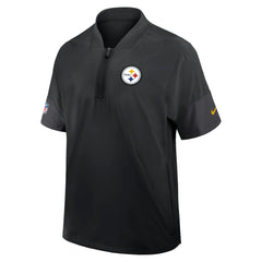 Pittsburgh Steelers Sideline Short Sleeve Quarter-Zip Dri-FIT Coach Jacket - Black | Nike on sale