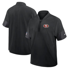 San Francisco 49ers Sideline Short Sleeve Quarter-Zip Dri-FIT Coach Jacket - Black | Nike on sale