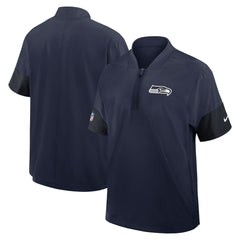 Seattle Seahawks Sideline Short Sleeve Quarter-Zip Dri-FIT Coach Jacket - College Navy | Nike sale