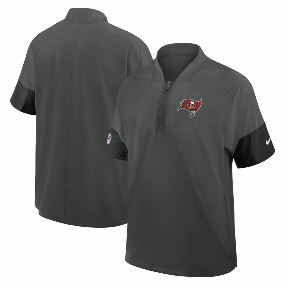 Tampa Bay Buccaneers Sideline Short Sleeve Quarter-Zip Dri-FIT Coach Jacket - Pewter | Nike outlet