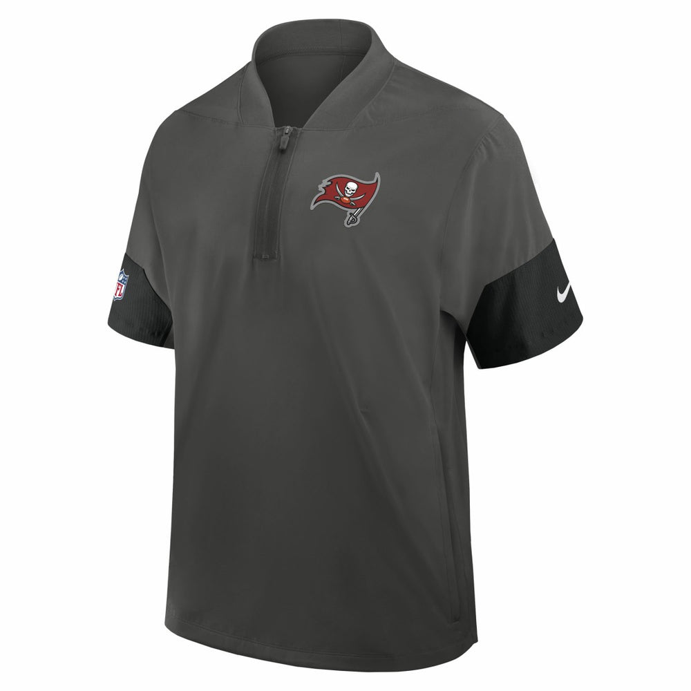 Tampa Bay Buccaneers Sideline Short Sleeve Quarter-Zip Dri-FIT Coach Jacket - Pewter | Nike outlet