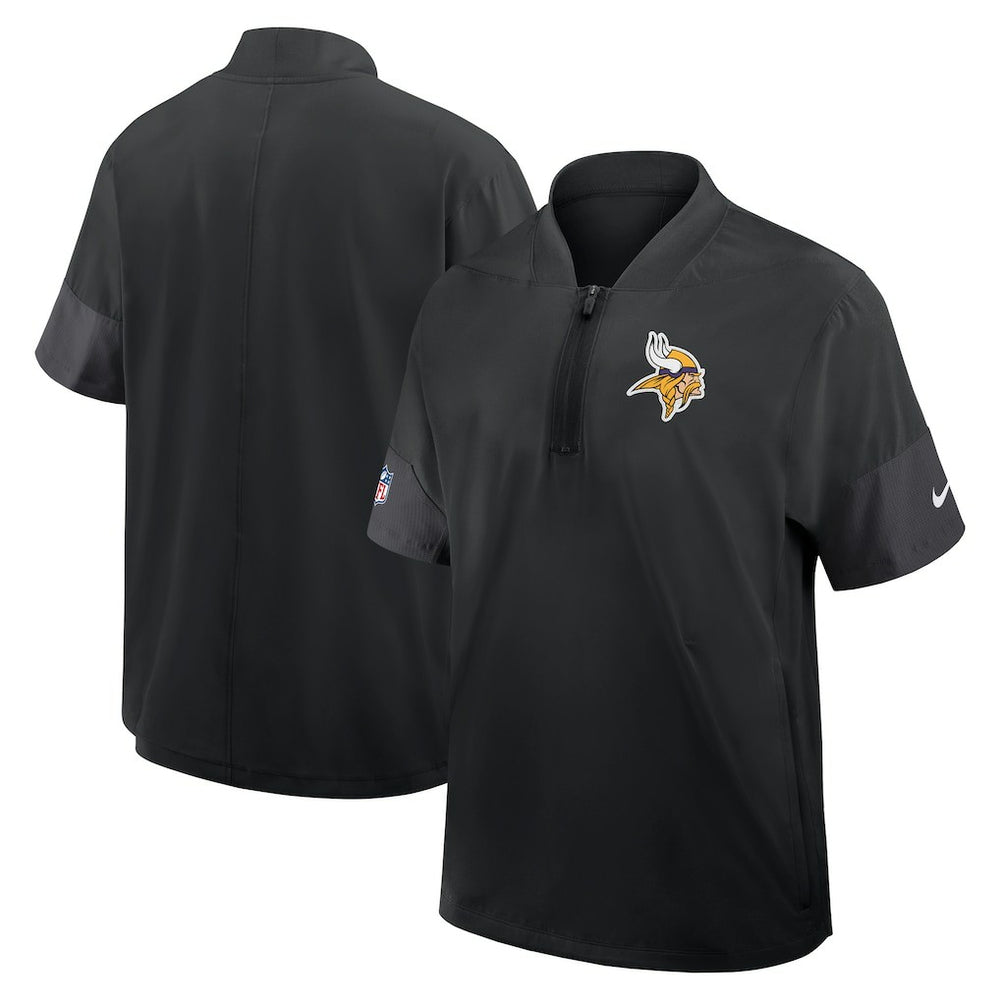 Minnesota Vikings Sideline Short Sleeve Quarter-Zip Dri-FIT Coach Jacket - Black | Nike cheap