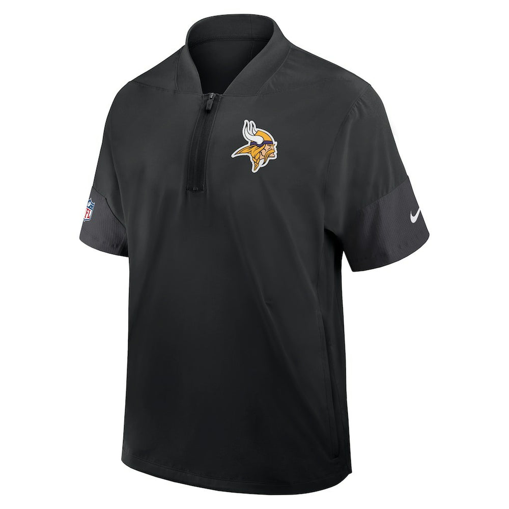 Minnesota Vikings Sideline Short Sleeve Quarter-Zip Dri-FIT Coach Jacket - Black | Nike cheap