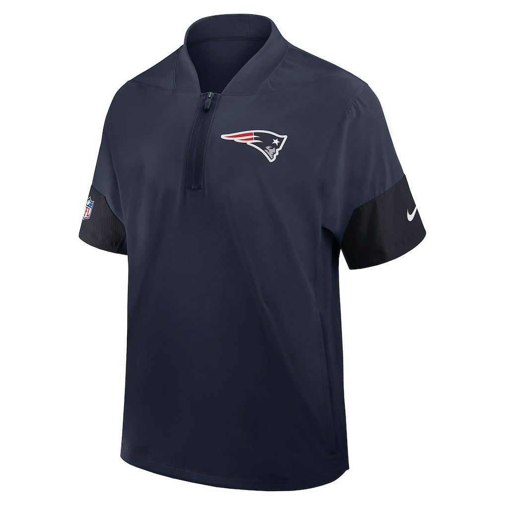 New England Patriots Sideline Short Sleeve Quarter-Zip Dri-FIT Coach Jacket - Navy | Nike sale