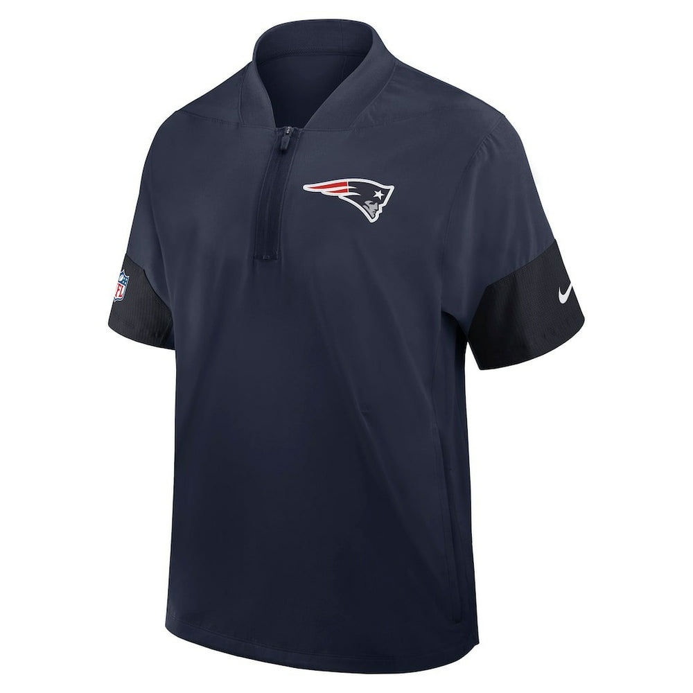 New England Patriots Sideline Short Sleeve Quarter-Zip Dri-FIT Coach Jacket - Navy | Nike sale
