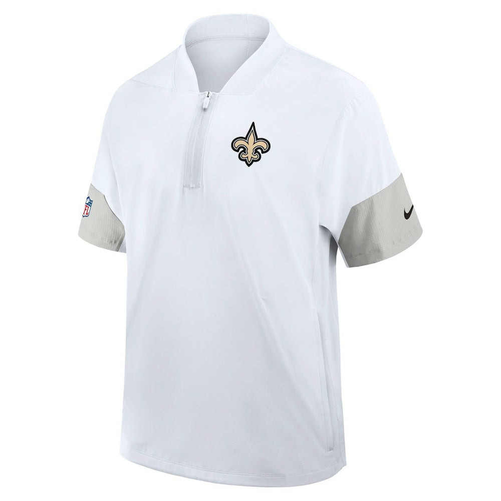 New Orleans Saints Sideline Short Sleeve Quarter-Zip Dri-FIT Coach Jacket - White | Nike on sale