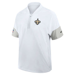 New Orleans Saints Sideline Short Sleeve Quarter-Zip Dri-FIT Coach Jacket - White | Nike on sale