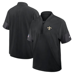 New Orleans Saints Sideline Short Sleeve Quarter-Zip Dri-FIT Coach Jacket - Black | Nike cheap