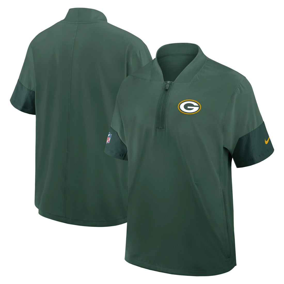 Green Bay Packers Sideline Short Sleeve Quarter-Zip Dri-FIT Coach Jacket - Green | Nike discount