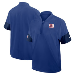 New York Giants Sideline Short Sleeve Quarter-Zip Dri-FIT Coach Jacket - Royal | Nike for sale