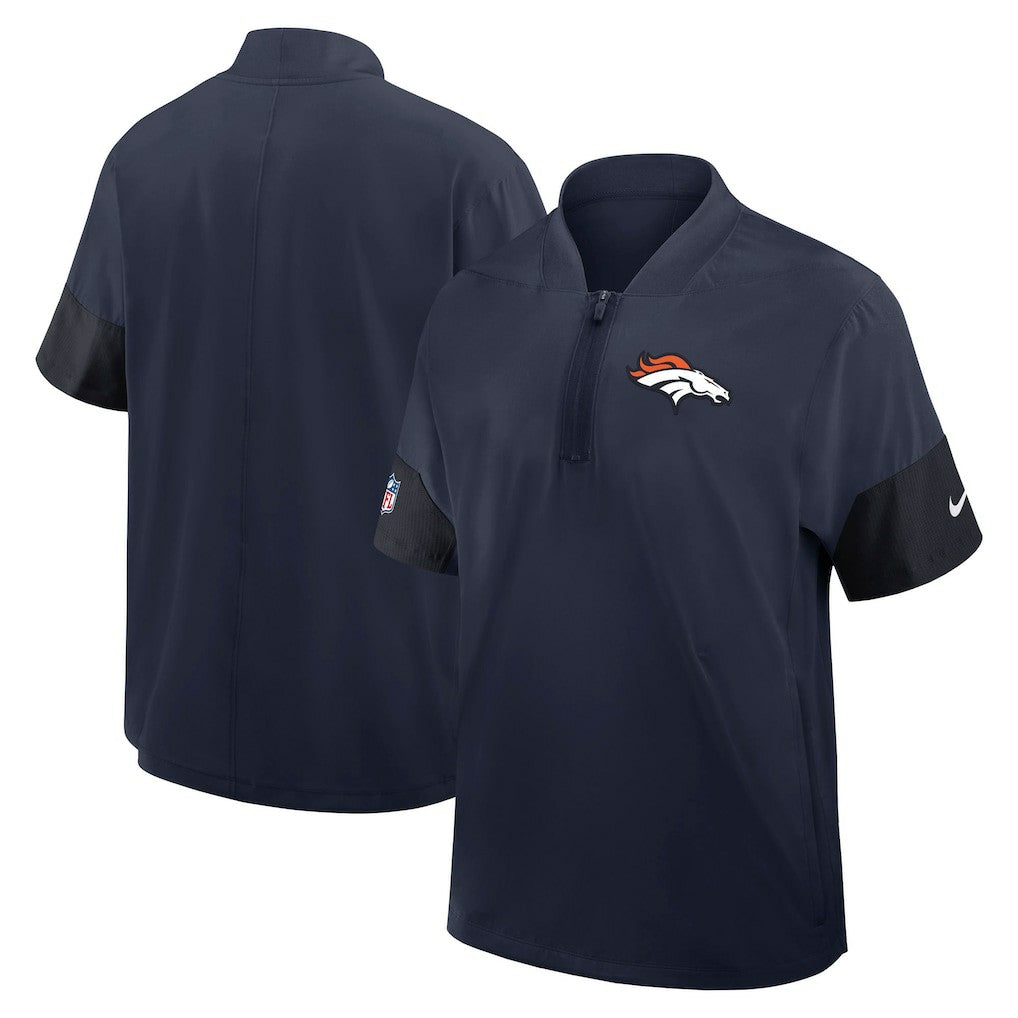 Denver Broncos Sideline Short Sleeve Quarter-Zip Dri-FIT Coach Jacket - Navy | Nike sale