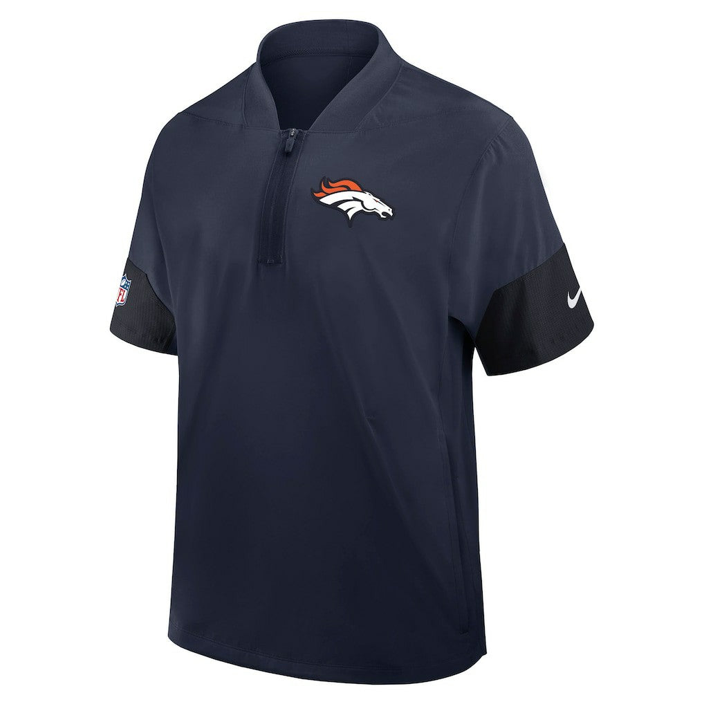 Denver Broncos Sideline Short Sleeve Quarter-Zip Dri-FIT Coach Jacket - Navy | Nike sale