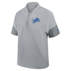 Detroit Lions Sideline Short Sleeve Quarter-Zip Dri-FIT Coach Jacket - Gray | Nike for sale