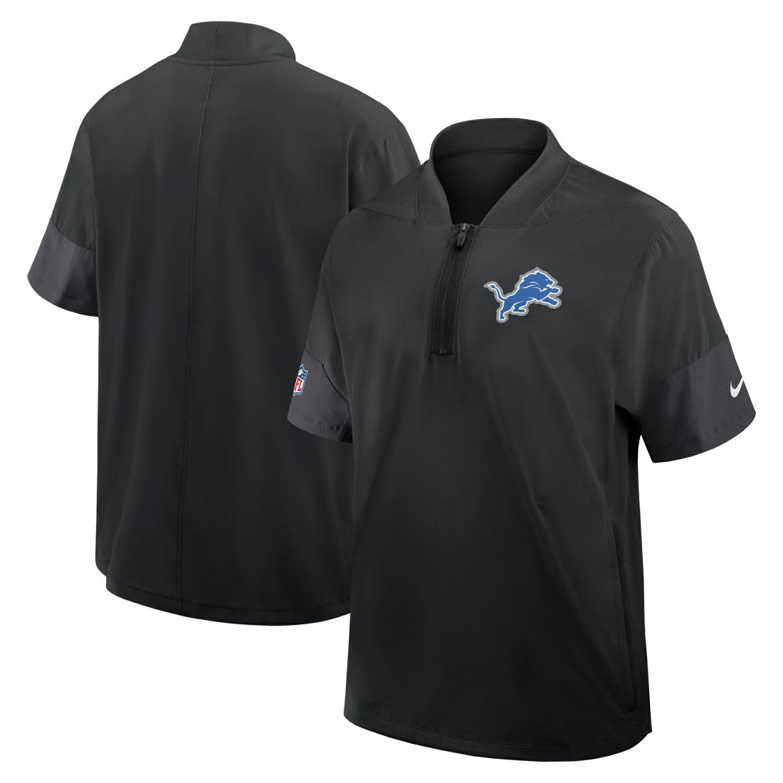 Detroit Lions Sideline Short Sleeve Quarter-Zip Dri-FIT Coach Jacket - Black | Nike sale