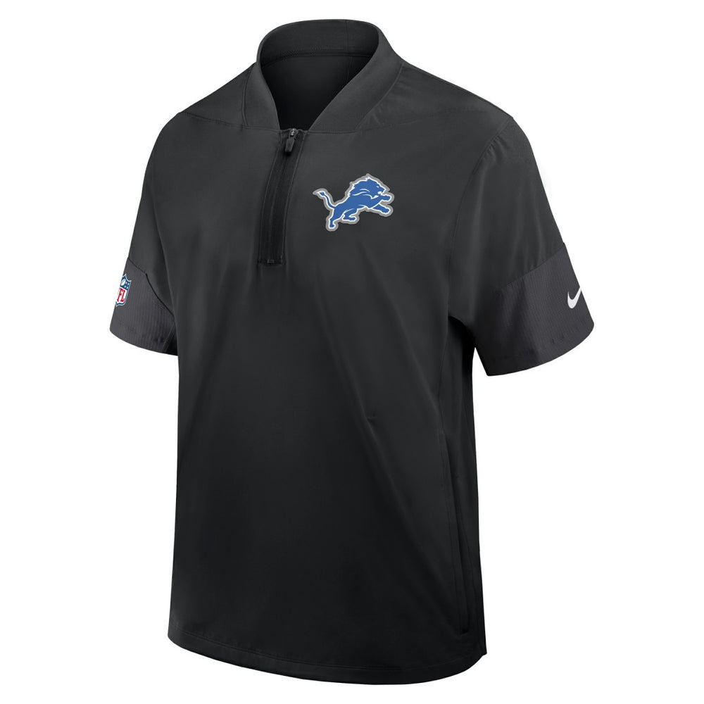 Detroit Lions Sideline Short Sleeve Quarter-Zip Dri-FIT Coach Jacket - Black | Nike sale