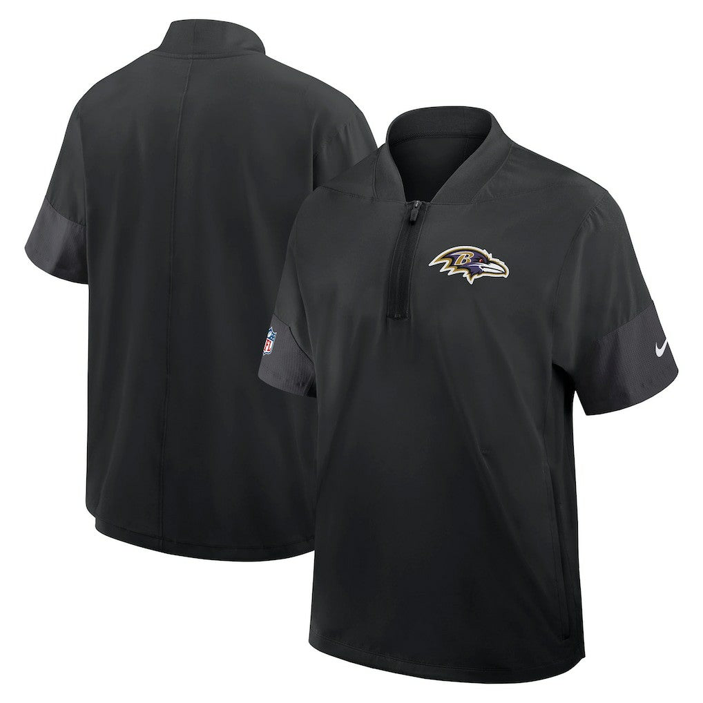 Baltimore Ravens Sideline Short Sleeve Quarter-Zip Dri-FIT Coach Jacket - Black | Nike online