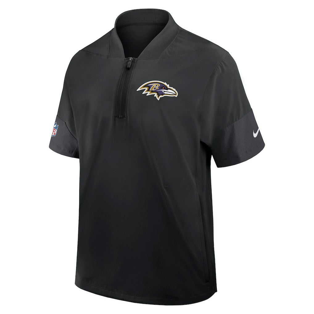 Baltimore Ravens Sideline Short Sleeve Quarter-Zip Dri-FIT Coach Jacket - Black | Nike online