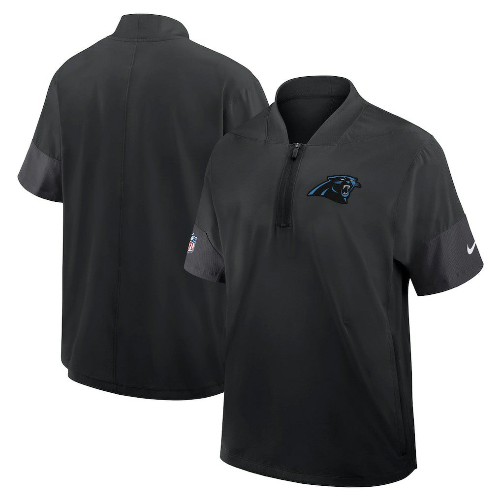 Carolina Panthers Sideline Short Sleeve Quarter-Zip Dri-FIT Coach Jacket - Black | Nike outlet