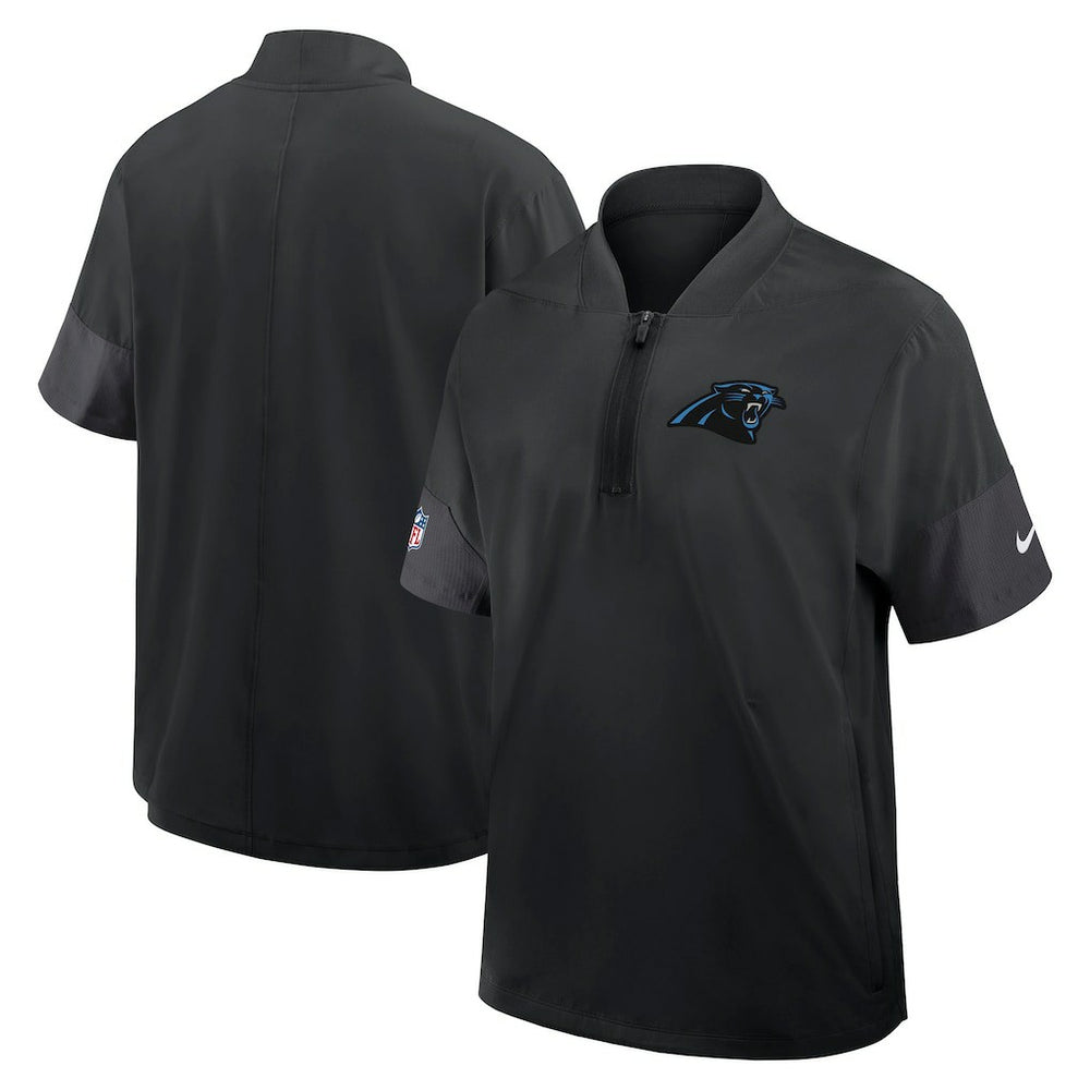 Carolina Panthers Sideline Short Sleeve Quarter-Zip Dri-FIT Coach Jacket - Black | Nike outlet