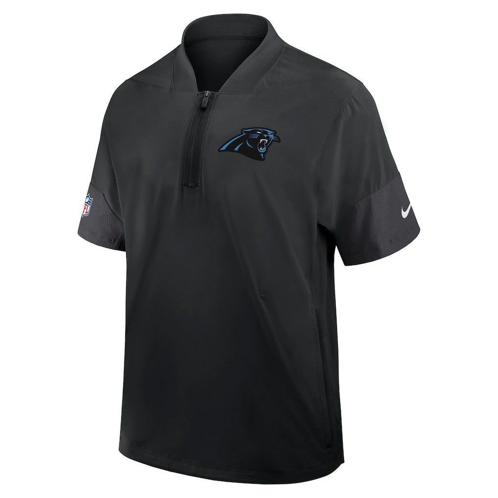 Carolina Panthers Sideline Short Sleeve Quarter-Zip Dri-FIT Coach Jacket - Black | Nike outlet