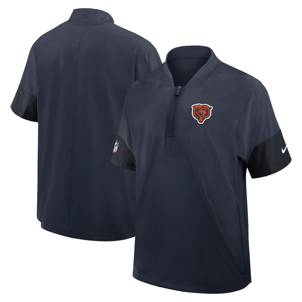 Chicago Bears Sideline Short Sleeve Quarter-Zip Dri-FIT Coach Jacket - Navy | Nike sale
