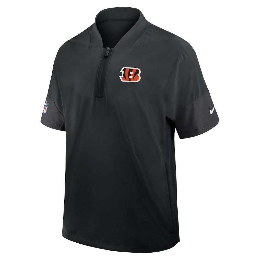 Cincinnati Bengals Sideline Short Sleeve Quarter-Zip Dri-FIT Coach Jacket - Black | Nike on sale