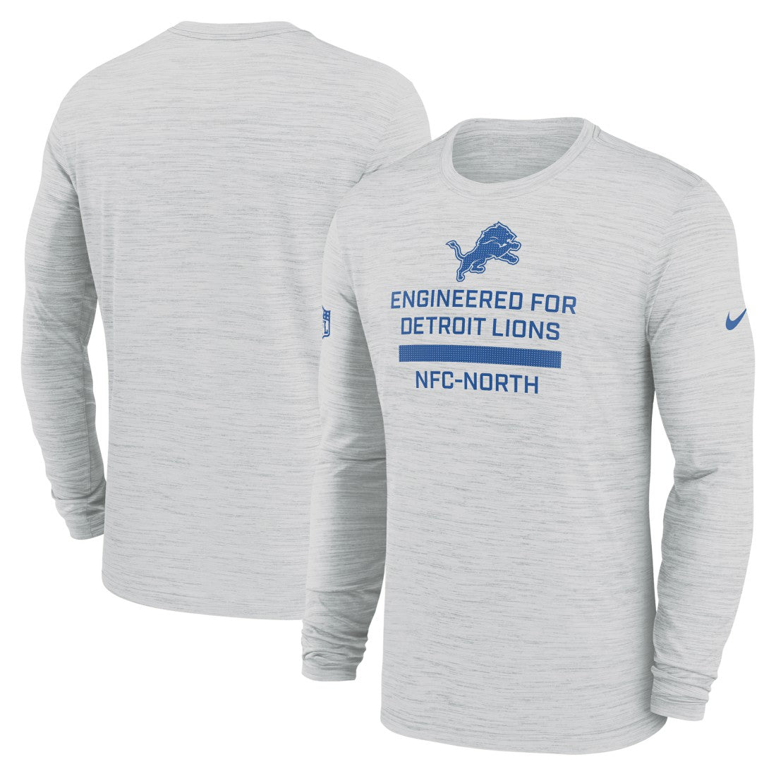 Detroit Lions Sideline Velocity Performance Long Sleeve T-Shirt - Ash | Nike for sale