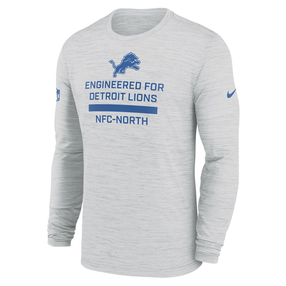 Detroit Lions Sideline Velocity Performance Long Sleeve T-Shirt - Ash | Nike for sale