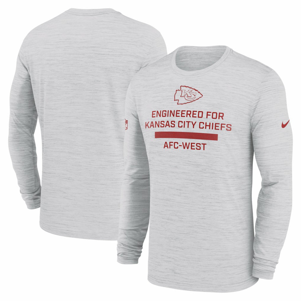 Kansas City Chiefs Sideline Velocity Performance Long Sleeve T-Shirt - Ash | Nike for sale