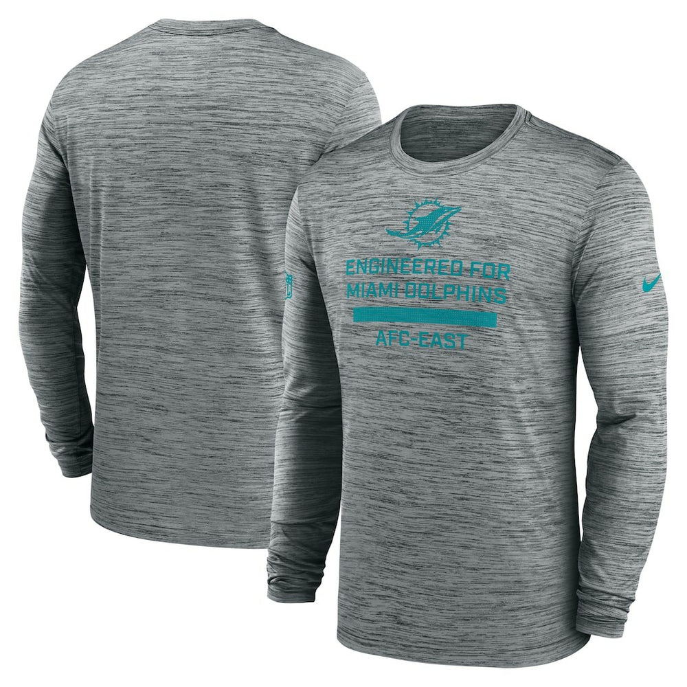 Miami Dolphins Sideline Velocity Performance Long Sleeve T-Shirt - Gray | Nike cheap