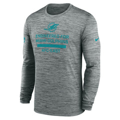 Miami Dolphins Sideline Velocity Performance Long Sleeve T-Shirt - Gray | Nike cheap