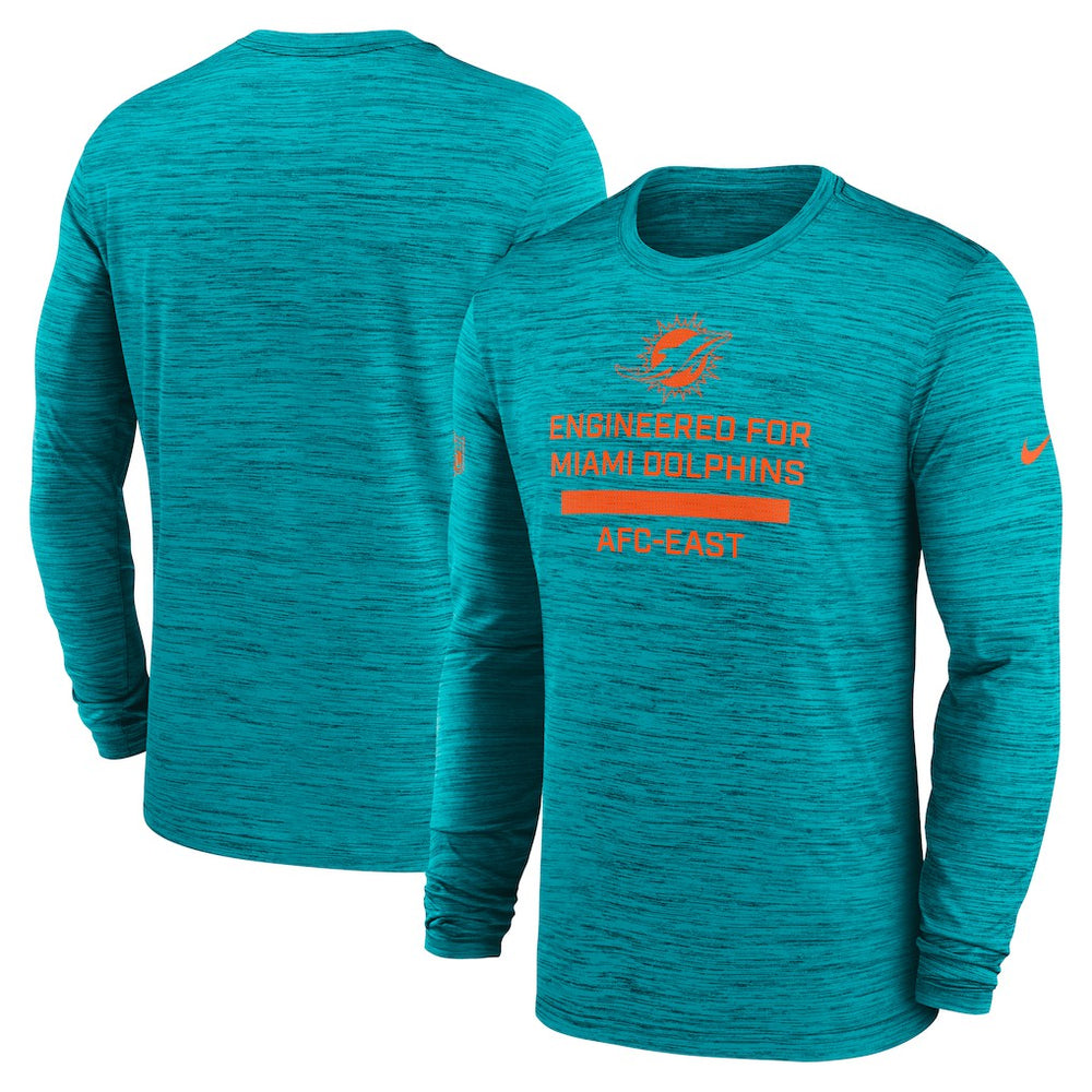 Miami Dolphins Sideline Velocity Performance Long Sleeve T-Shirt - Aqua | Nike discount