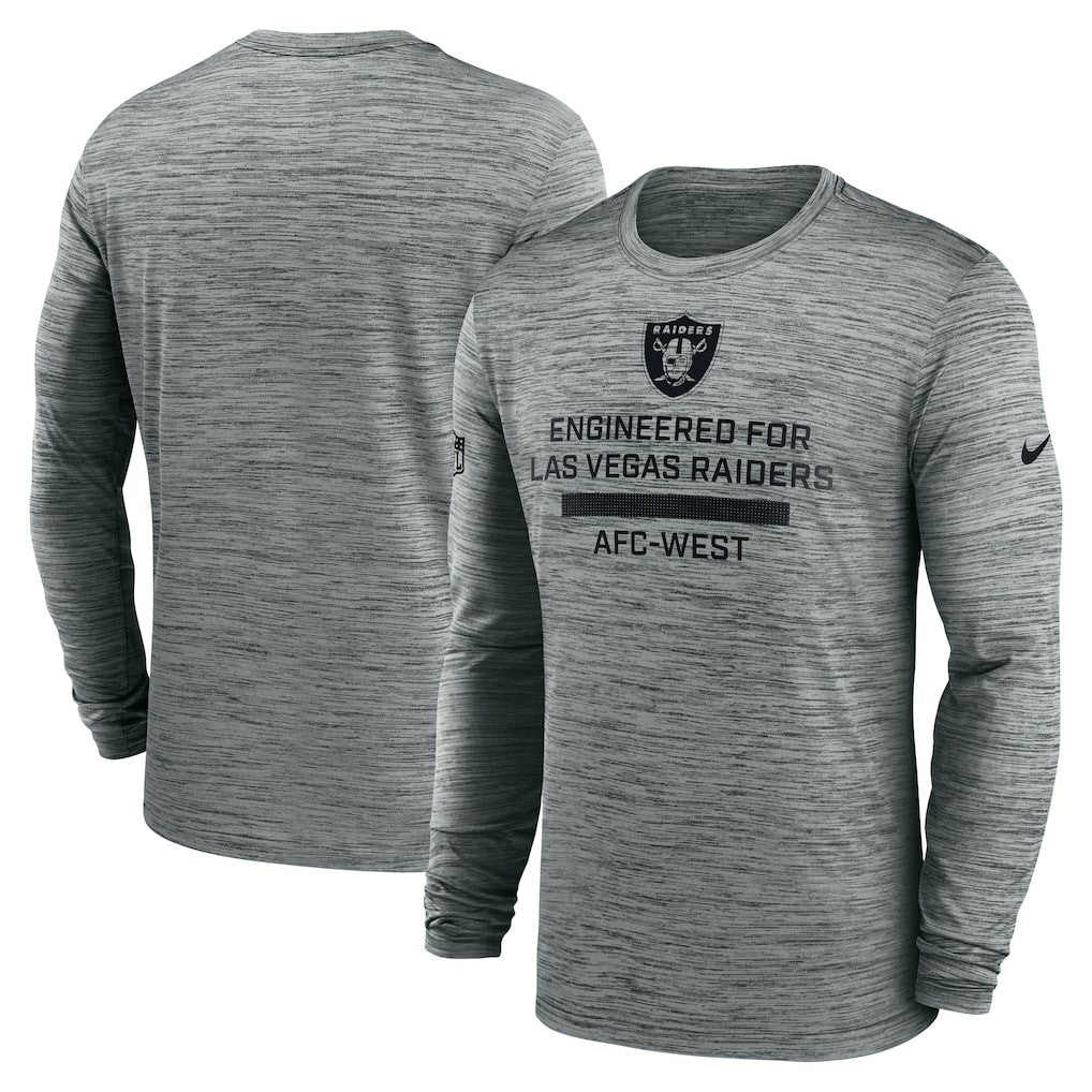 Las Vegas Raiders Sideline Velocity Performance Long Sleeve T-Shirt - Gray | Nike for sale