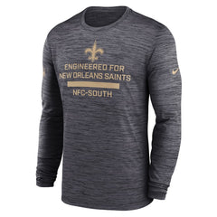 New Orleans Saints Sideline Velocity Performance Long Sleeve T-Shirt - Black | Nike for sale