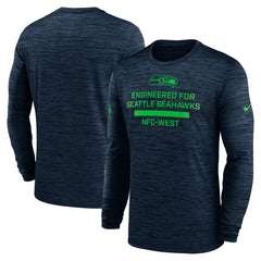 Seattle Seahawks Sideline Velocity Performance Long Sleeve T-Shirt - College Navy | Nike cheap