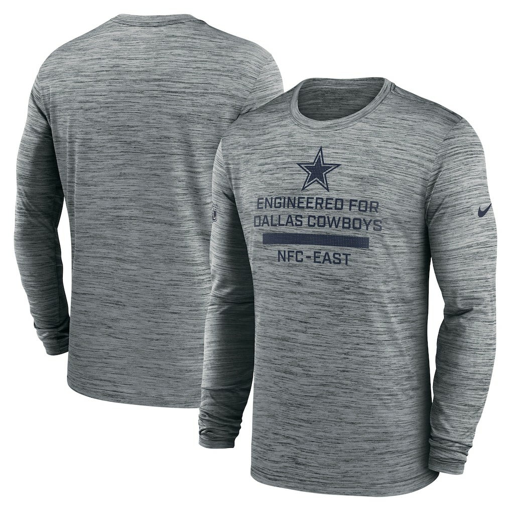 Dallas Cowboys Sideline Velocity Performance Long Sleeve T-Shirt - Gray | Nike outlet