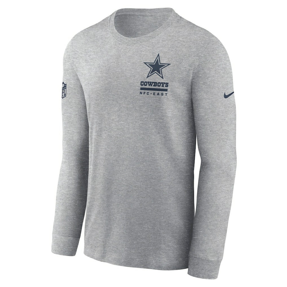 Dallas Cowboys Sideline Dri-FIT Long Sleeve T-Shirt - Heather Gray | Nike sale