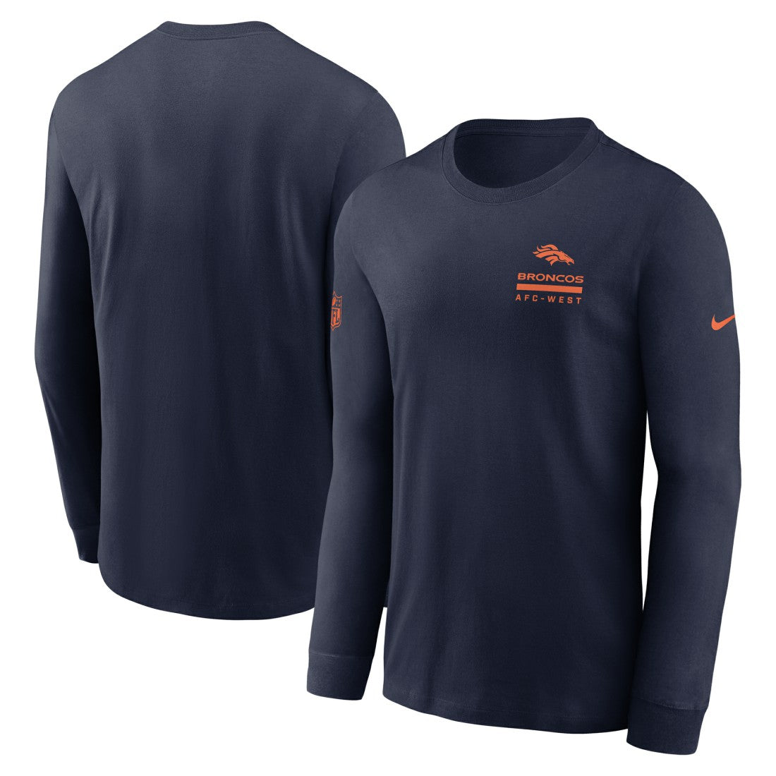 Denver Broncos Sideline Dri-FIT Long Sleeve T-Shirt - Navy | Nike for sale