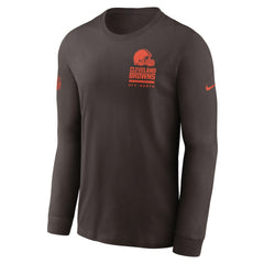 Cleveland Browns Sideline Dri-FIT Long Sleeve T-Shirt - Brown | Nike for sale