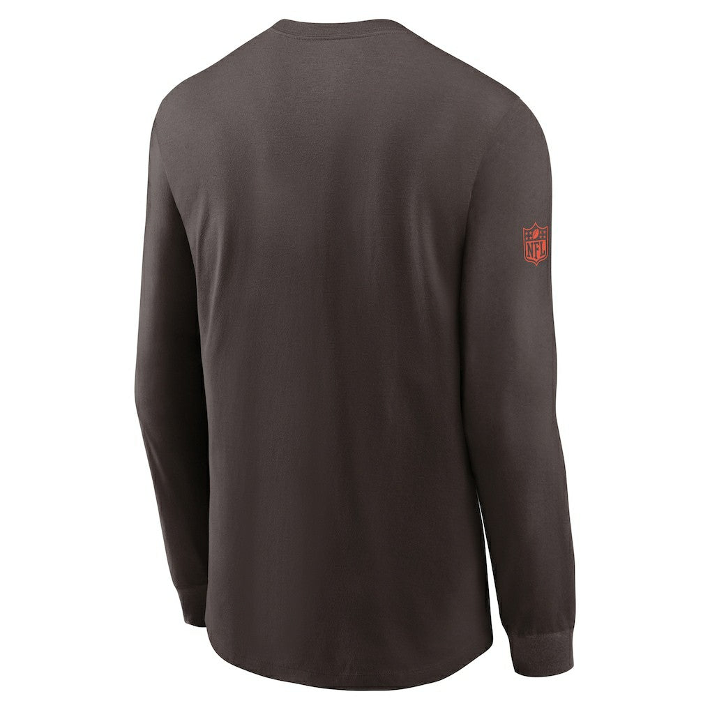 Cleveland Browns Sideline Dri-FIT Long Sleeve T-Shirt - Brown | Nike for sale