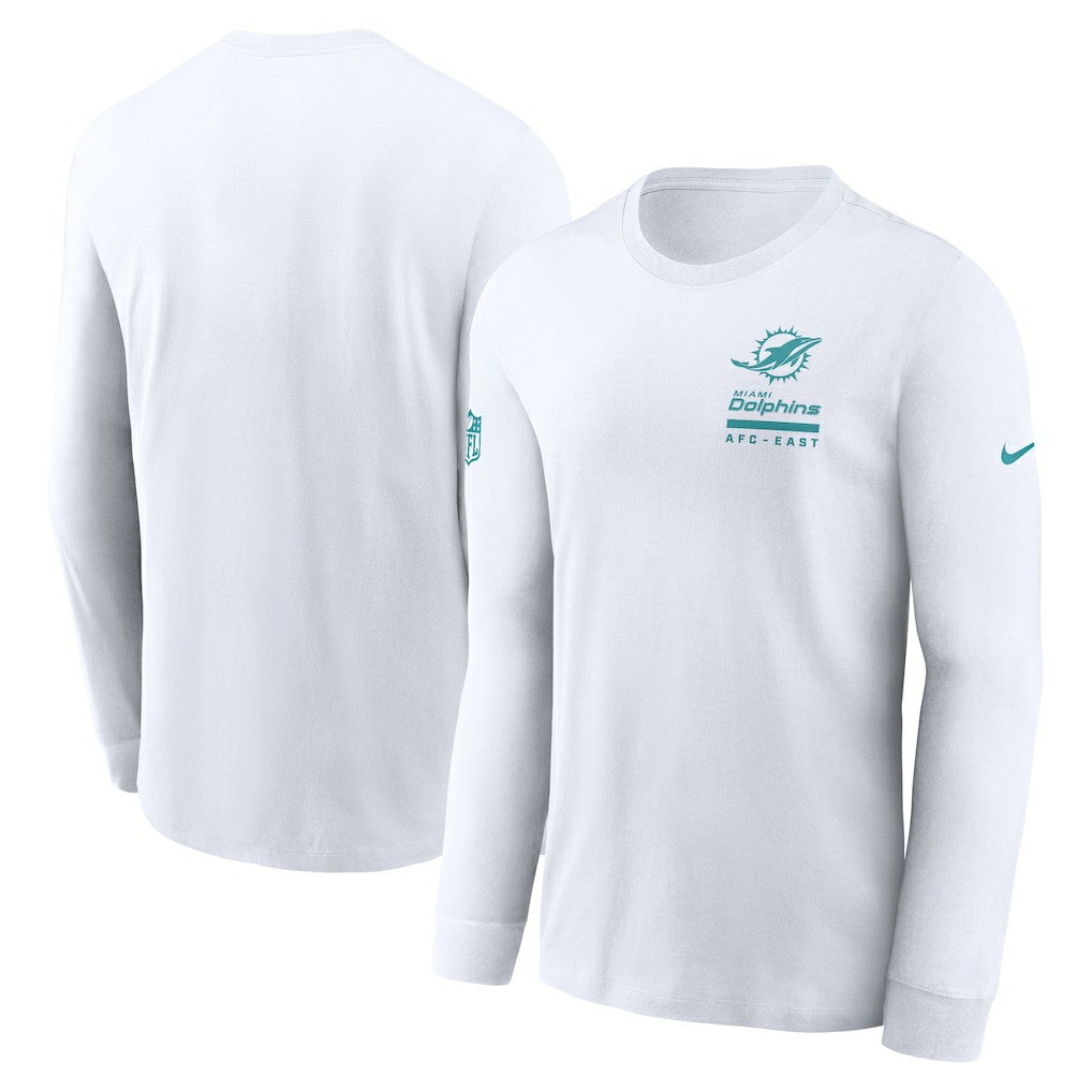 Miami Dolphins Sideline Dri-FIT Long Sleeve T-Shirt - White | Nike sale