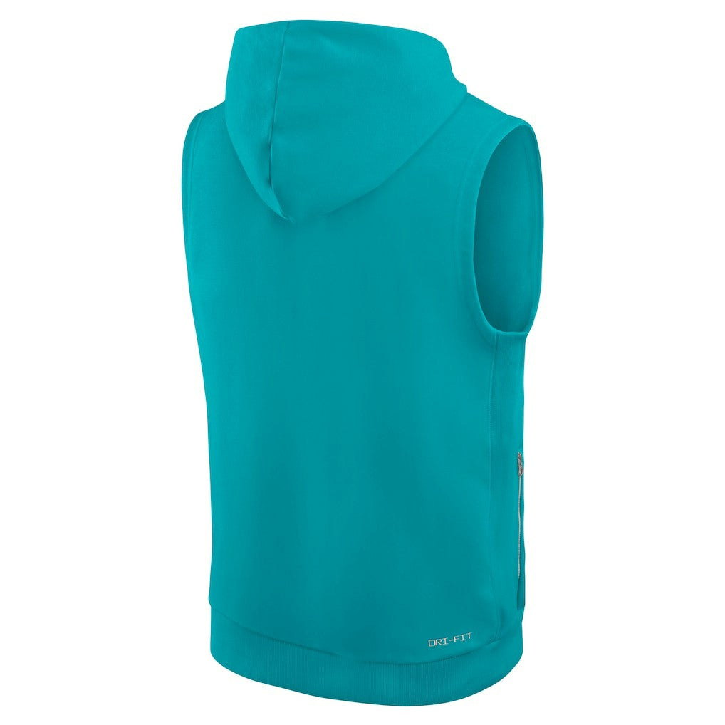 Miami Dolphins Sideline Standard Issue Dri-FIT Sleeveless Hoodie - Aqua | Nike sale