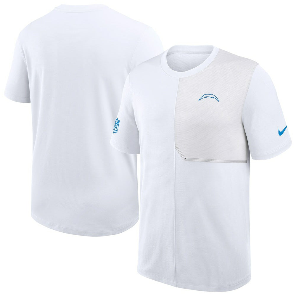 Los Angeles Chargers Sideline UV Dri-Fit Coach Shirt - White | Nike for sale