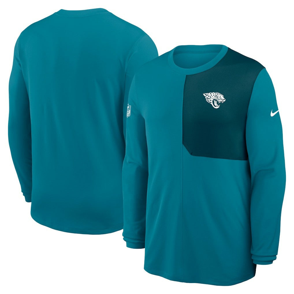Jacksonville Jaguars Sideline Coach UV Dri-FIT Long Sleeve Shirt - Teal | Nike for sale