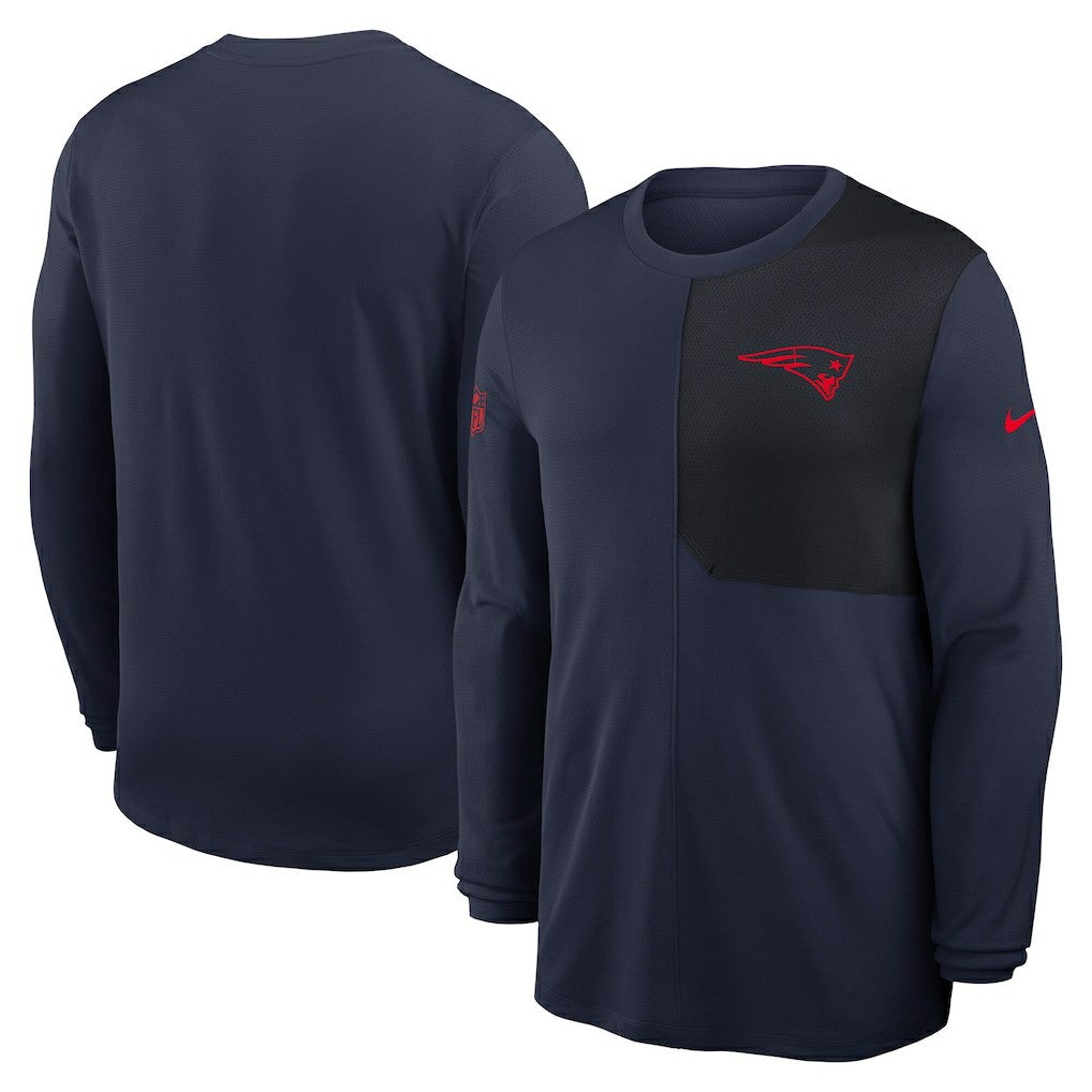 New England Patriots Sideline Coach UV Dri-FIT Long Sleeve Shirt - Navy | Nike cheap