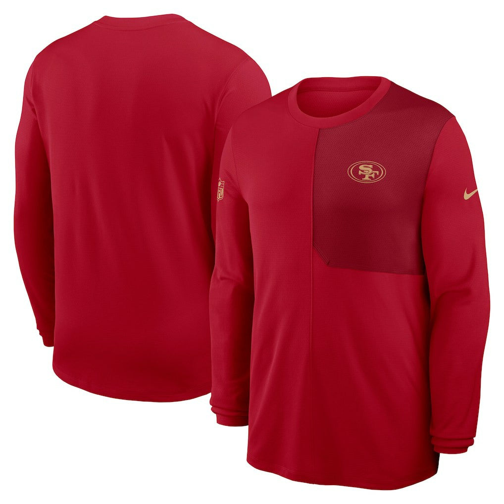 San Francisco 49ers Sideline Coach UV Dri-FIT Long Sleeve Shirt - Scarlet | Nike outlet